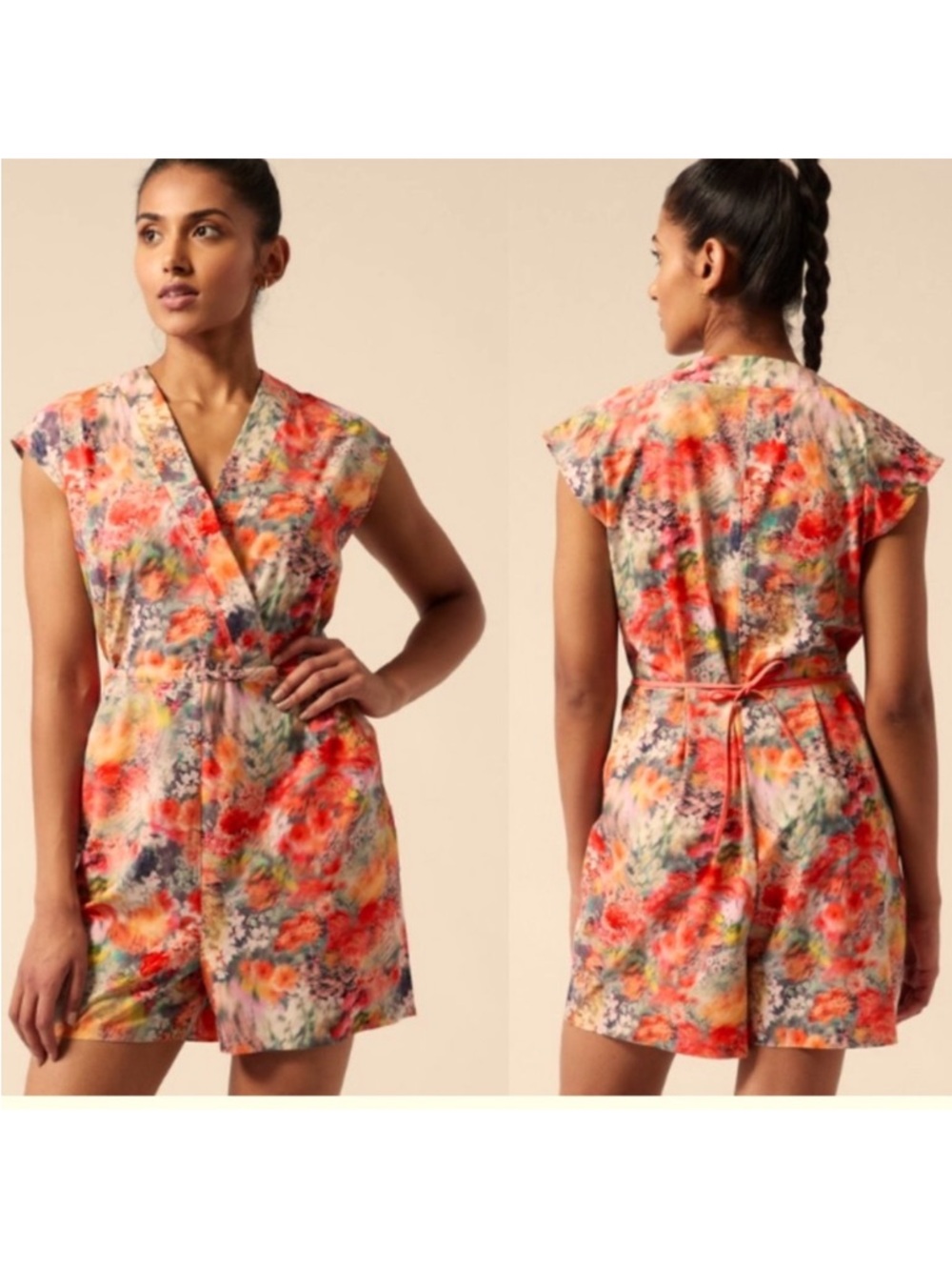 Athleta Floral Marlow Romper Size Medium